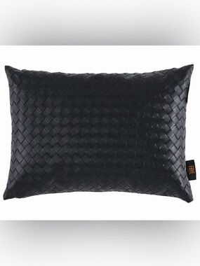 FRYE Black Basketweave Faux Leather
Throw Pillow